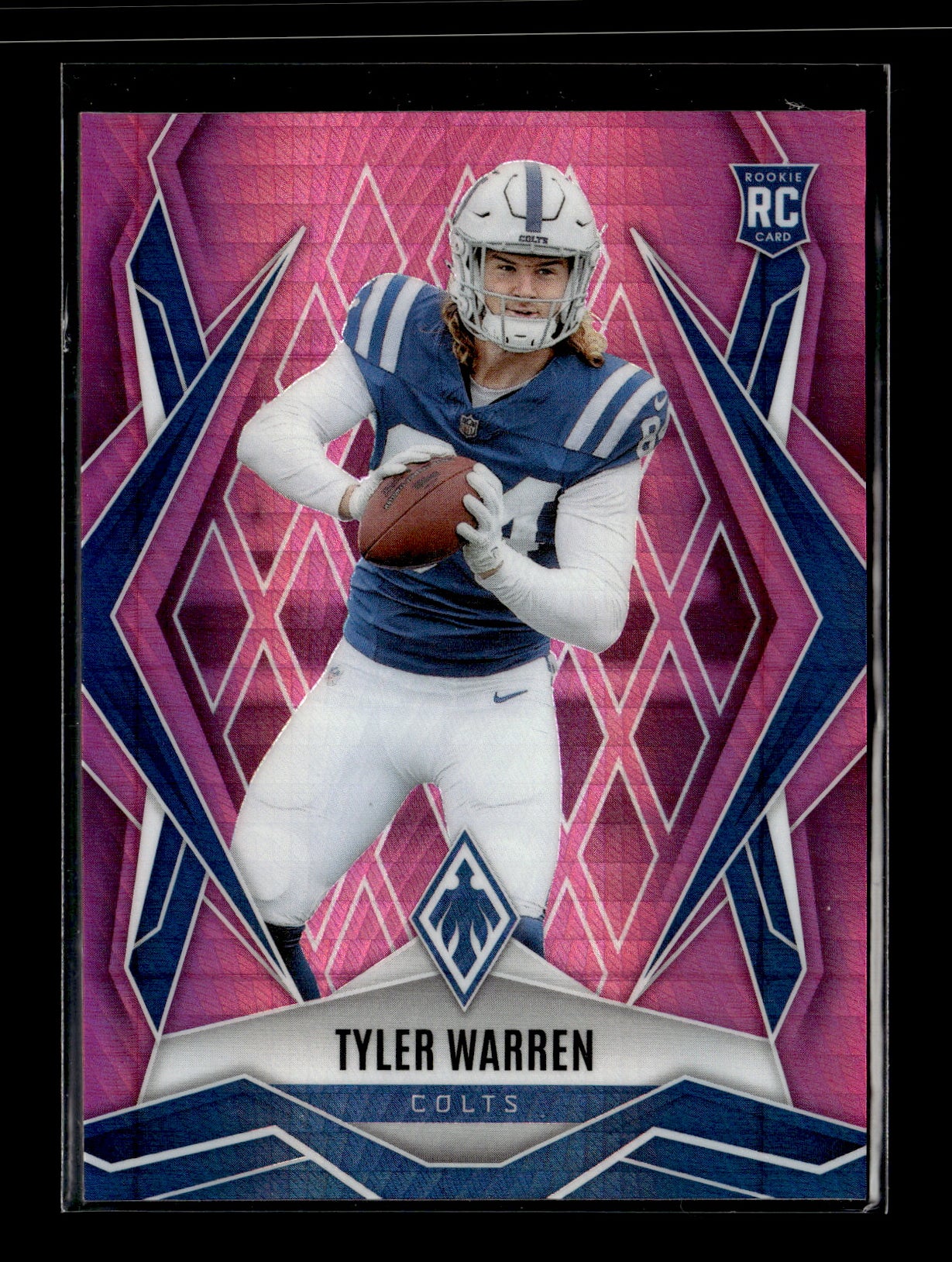 2025 Panini Phoenix Tyler Warren #185 Pink Hyper Prizm #/299 Indianapolis Colts