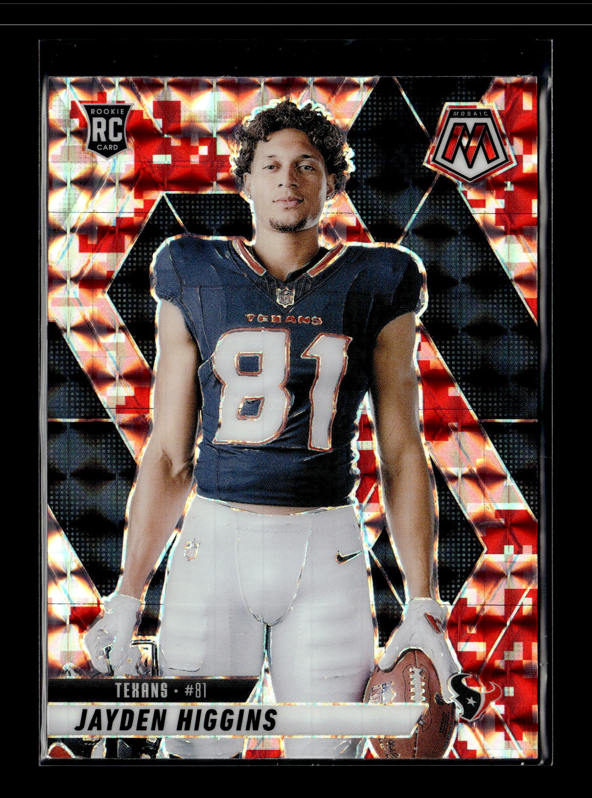 2025 Panini Mosaic Jayden Higgins #286 Mosaic Camo Pink Houston Texans