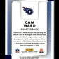 2025 Donruss Cam Ward #RPJ-CWD Rookie Phenom Jerseys Tennessee Titans