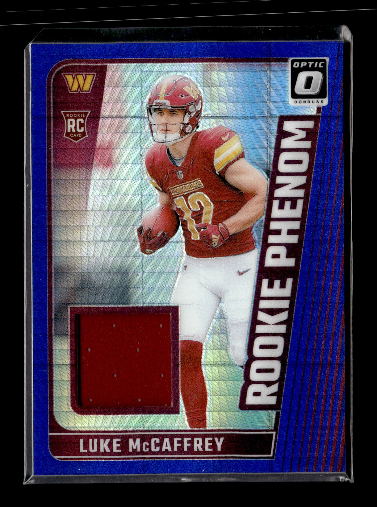 2024 Donruss Optic Luke McCaffrey #RPB-LMC Rookie Phenoms Blue Hyper Washington Commanders