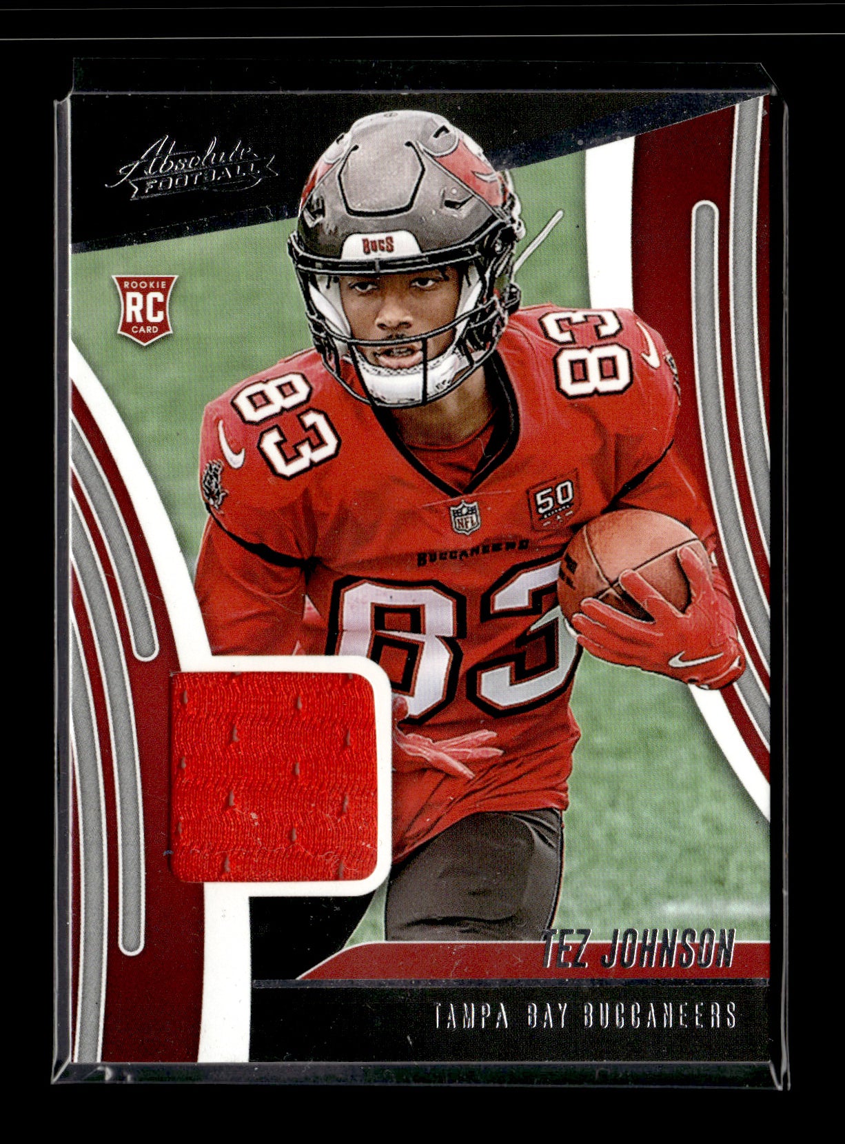 2025 Panini Absolute Tez Johnson #ARM-TJN Absolute Rookie Materials Tampa Bay Buccaneers