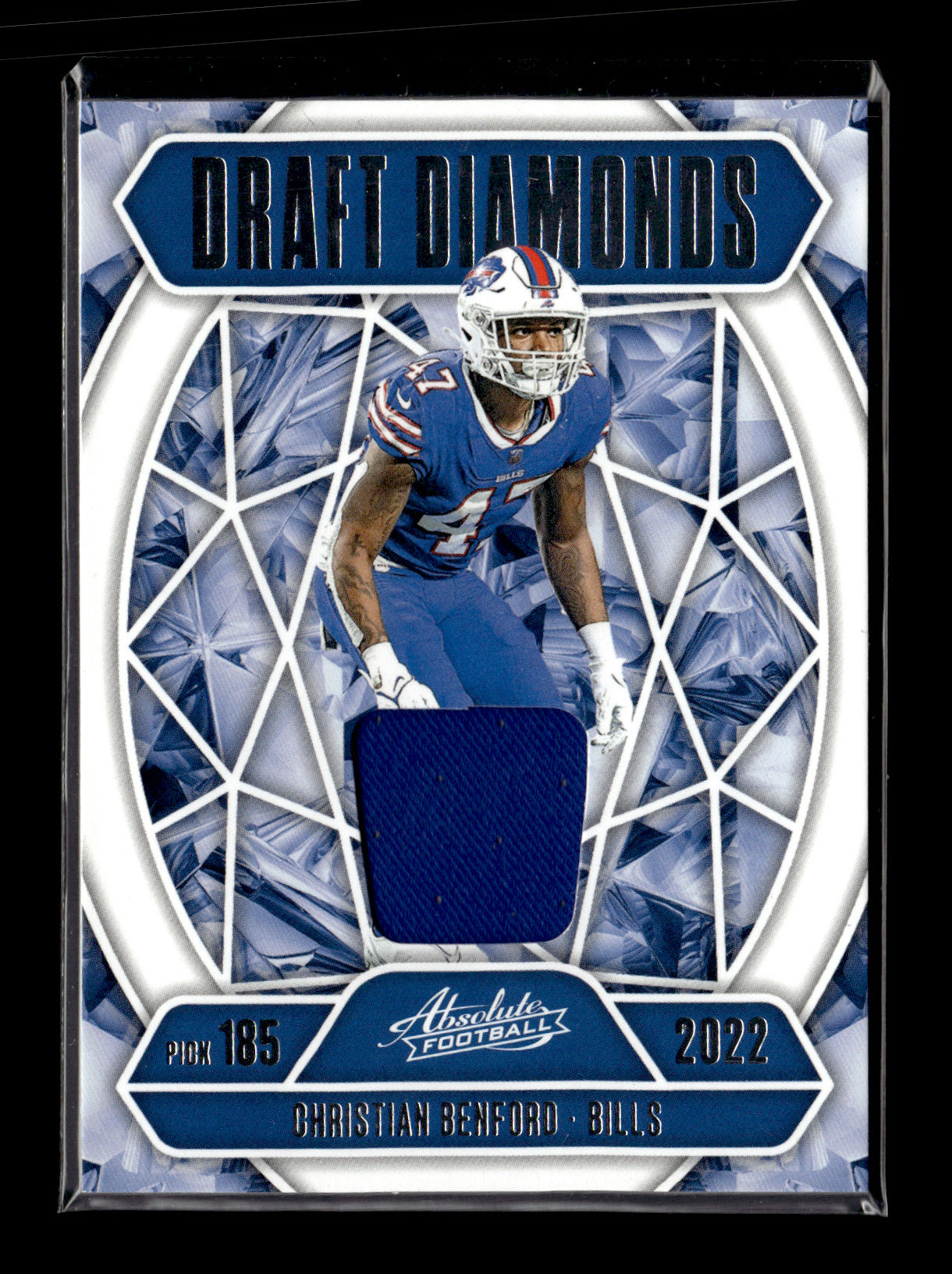 2025 Panini Absolute Christian Benford #DDJ-CBE Draft Diamonds Jersey Buffalo Bills