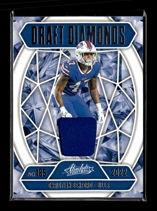 2025 Panini Absolute Christian Benford #DDJ-CBE Draft Diamonds Jersey Buffalo Bills