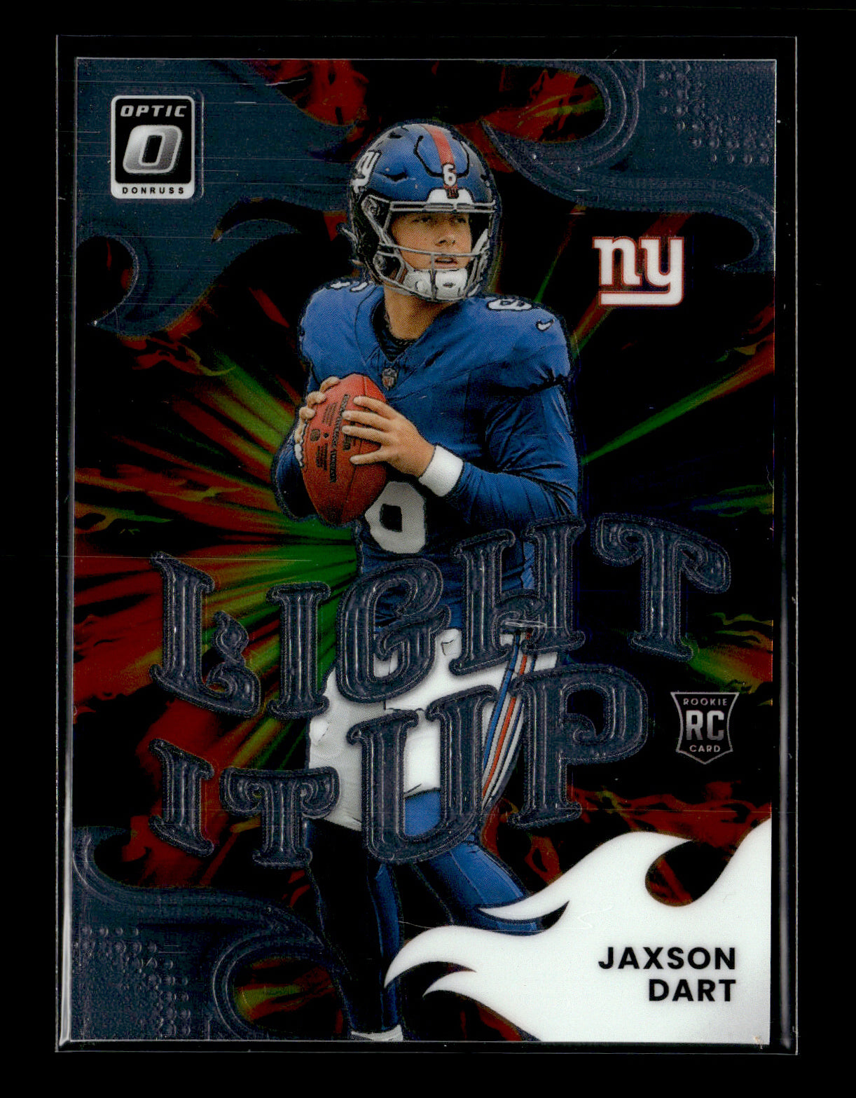 2025 Donruss Optic Jaxson Dart #3 Light It Up RC New York Giants