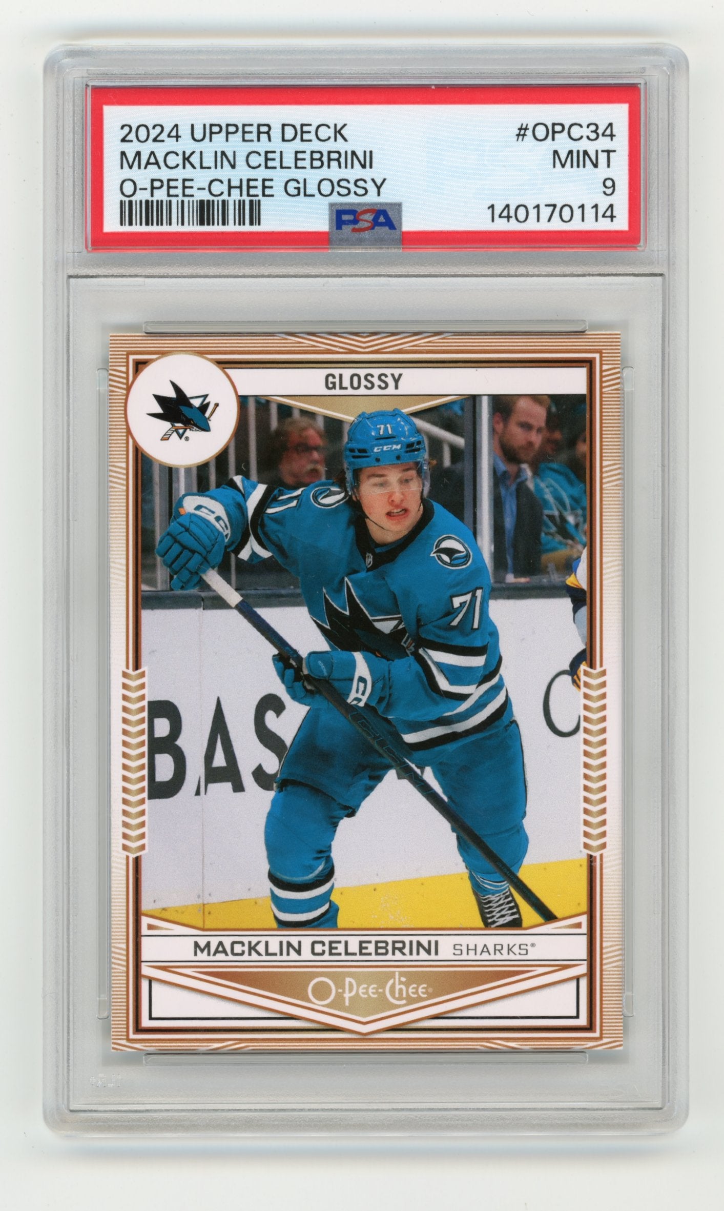 2024-25 Upper Deck Macklin Celebrini #OPC-34 O-Pee-Chee Glossy San Jose Sharks