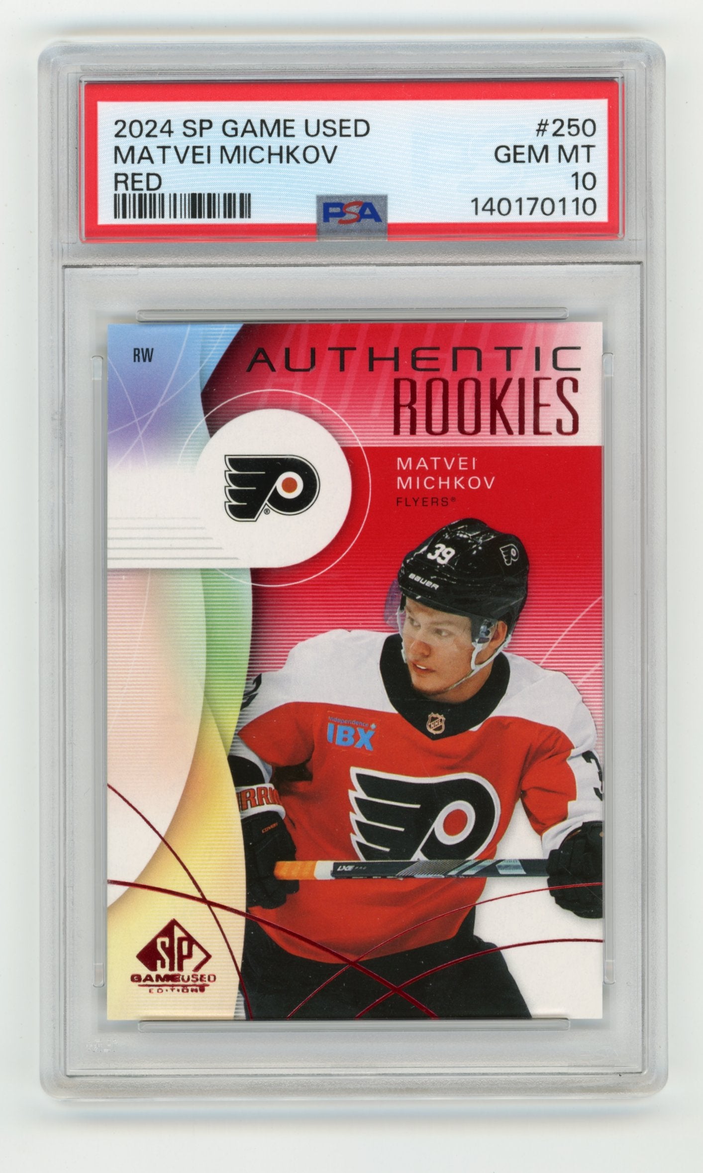 2024-25 SP Game Used Matvei Michkov #250 Red Philadelphia Flyers