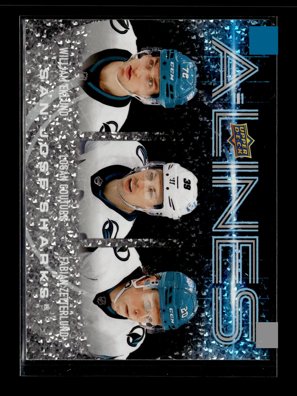 2024-25 Upper Deck William Eklund / Logan Couture / Fabian Zetterlund #AL-24 A-Lines San Jose Sharks