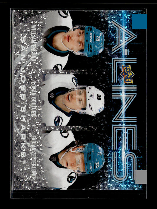2024-25 Upper Deck William Eklund / Logan Couture / Fabian Zetterlund #AL-24 A-Lines San Jose Sharks