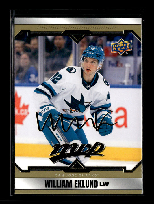 2024-25 Upper Deck MVP William Eklund #185 Gold Script San Jose Sharks
