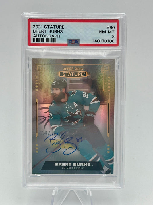 2021-22 Upper Deck Stature Brent Burns #90 Autographs San Jose Sharks