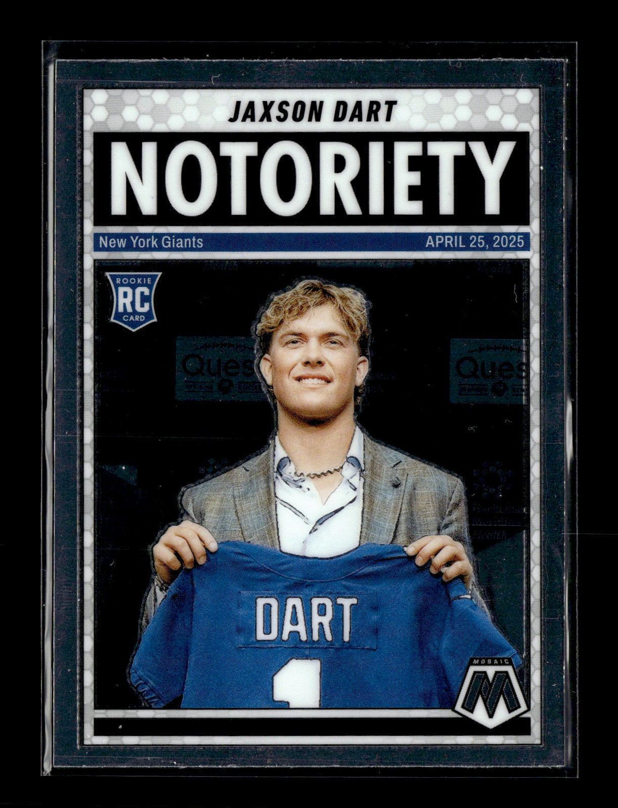 2025 Panini Mosaic Jaxson Dart #11 Notoriety New York Giants