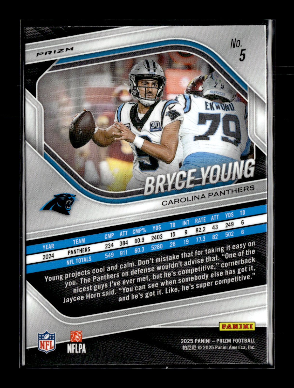 2025 Panini Prizm Bryce Young #5 Carolina Panthers