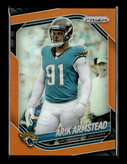 2025 Panini Prizm Arik Armstead #85 Orange #/249 Jacksonville Jaguars