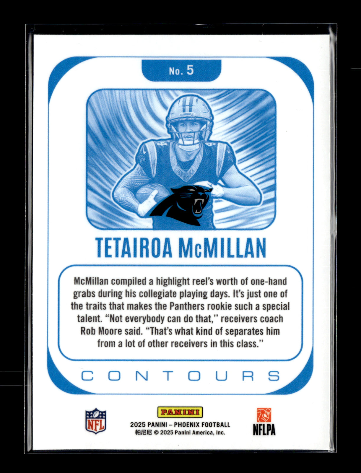 2025 Panini Phoenix Tetairoa McMillan #5 Contours Carolina Panthers