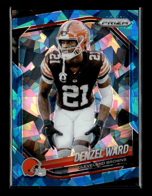 2025 Panini Prizm Denzel Ward #90 Blue Ice #/99 Cleveland Browns