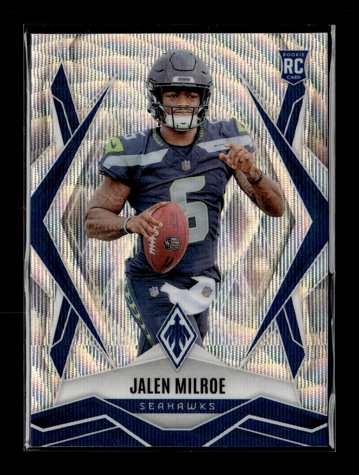 2025 Panini Phoenix Jalen Milroe #151 Wave Prizm #/199 Seattle Seahawks