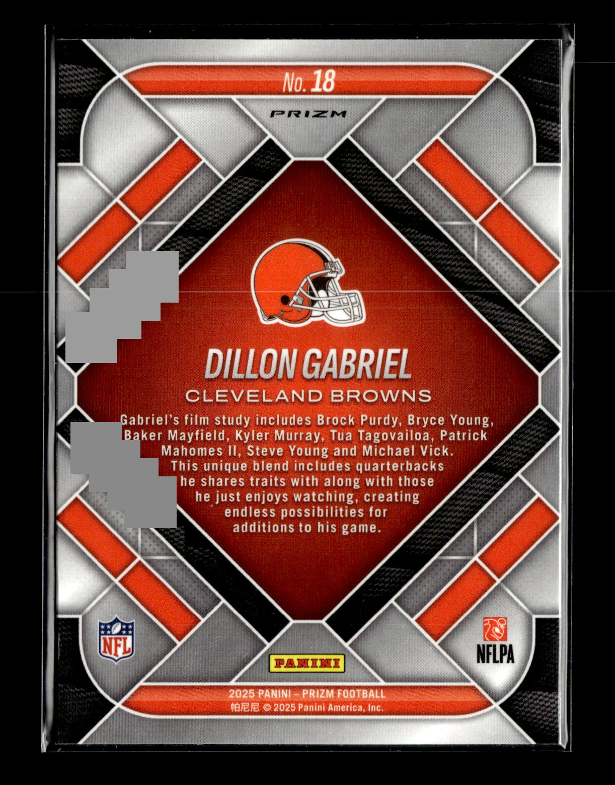 2025 Panini Prizm Dillon Gabriel #18 Emergent Cleveland Browns