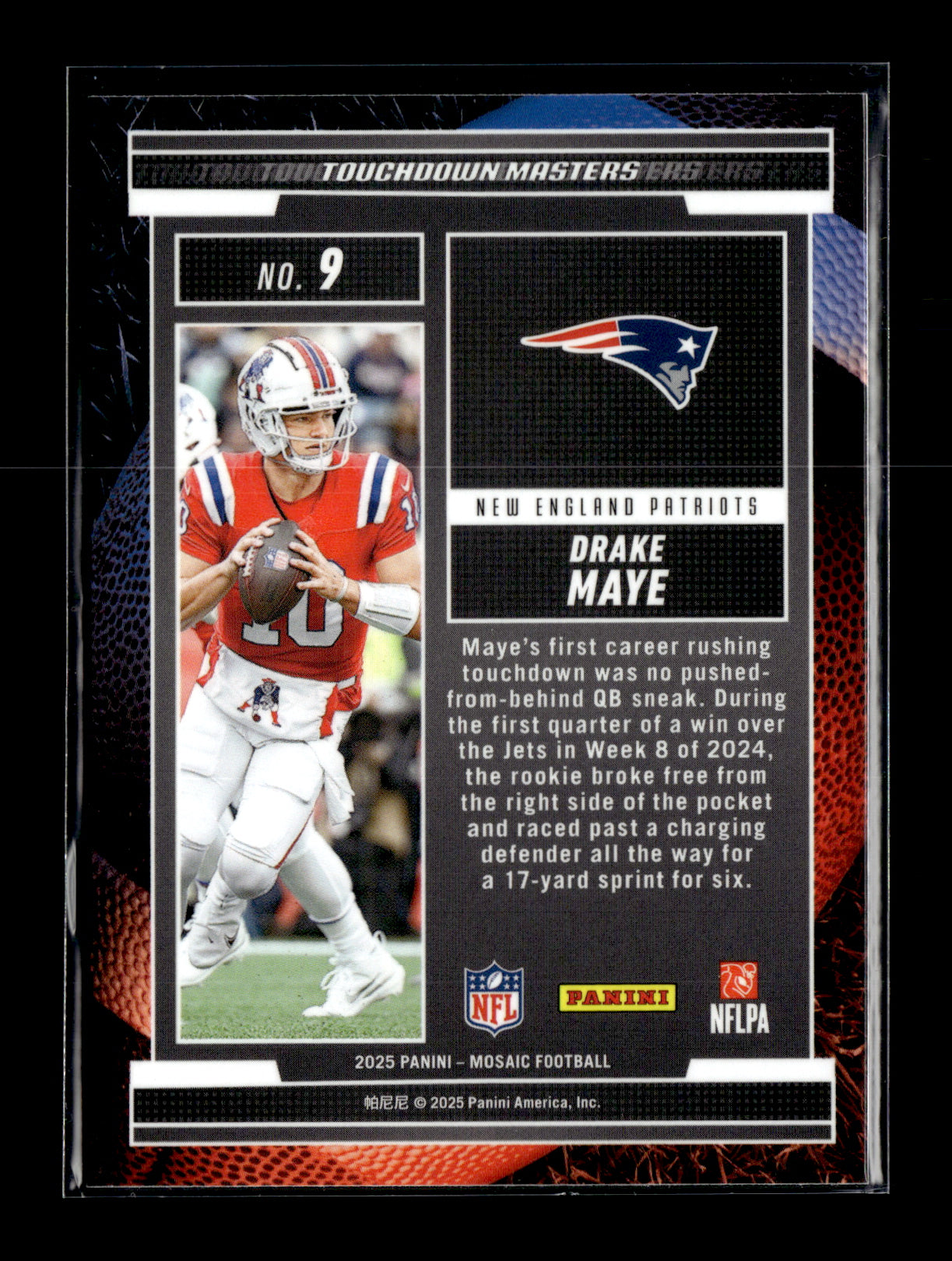 2025 Panini Mosaic Drake Maye #9 Touchdown Masters Mosaic New England Patriots