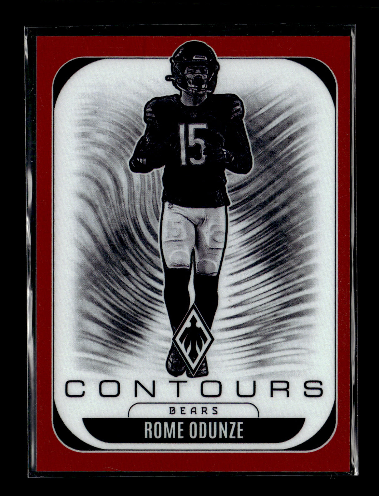 2025 Panini Phoenix Rome Odunze #6 Contours Red Prizm #/249 Chicago Bears