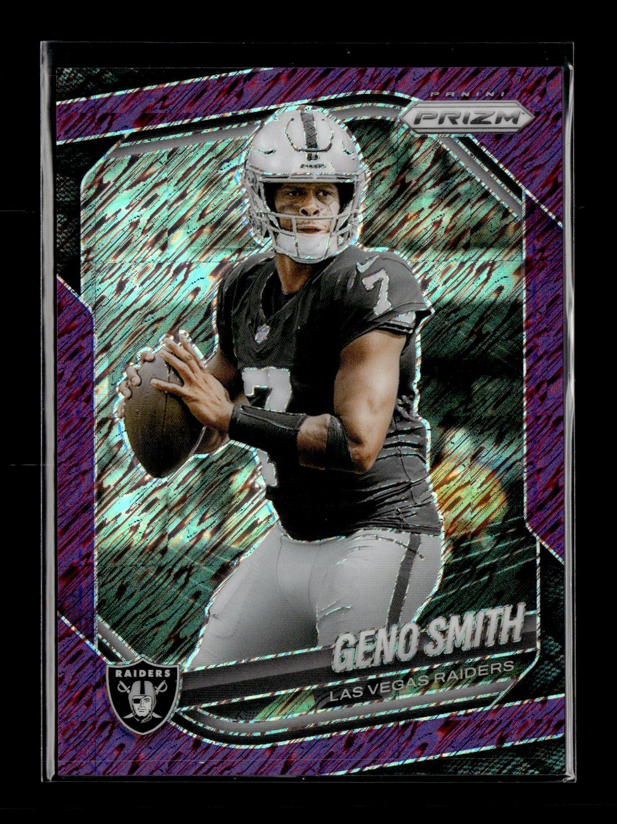 2025 Panini Prizm Geno Smith #103 Purple Shimmer #/15 Las Vegas Raiders