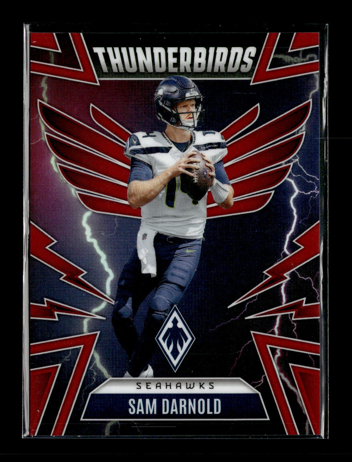 2025 Panini Phoenix Sam Darnold #45 Thunderbirds Red Prizm #/249 Seattle Seahawks