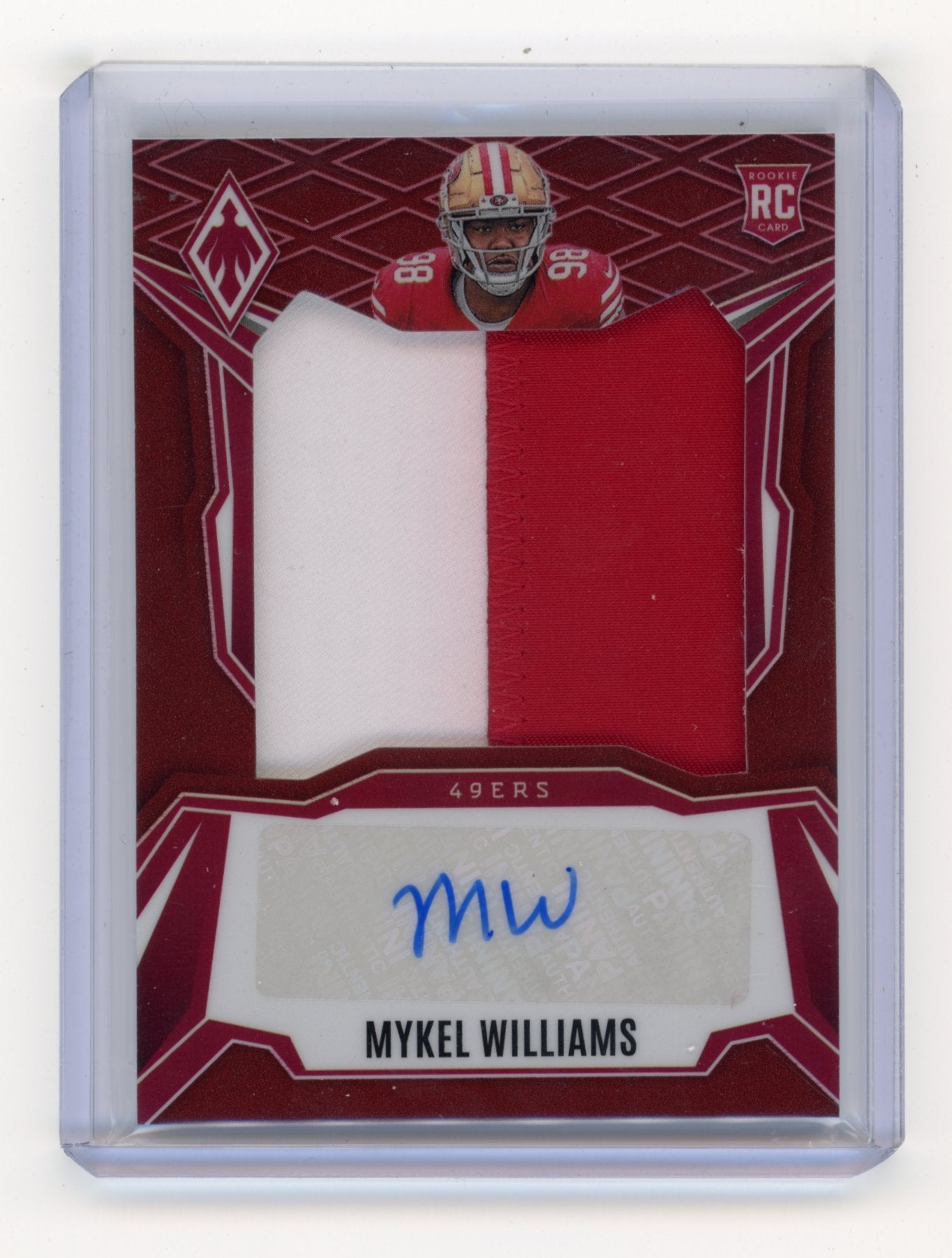 2025 Panini Phoenix Mykel Williams #RPS-MWS RPS Rookie Patch Autographs Red Prizm #/99 San Francisco 49ers
