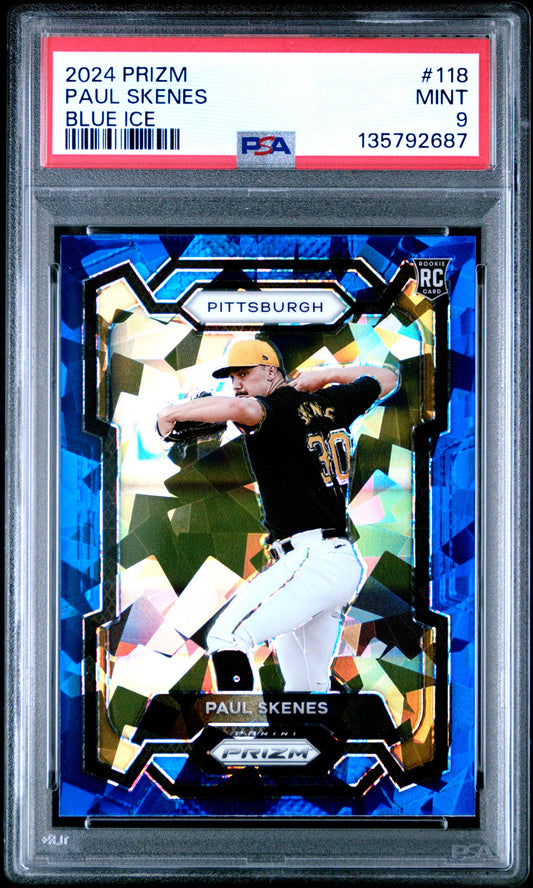 2024 Panini Prizm Paul Skenes #118 Blue Ice PSA 9