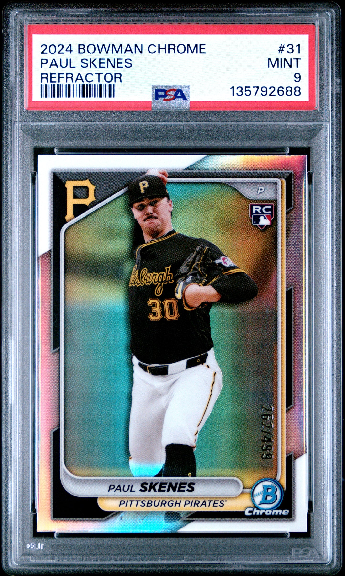 2024 Bowman Chrome Paul Skenes #31 Refractor PSA 9