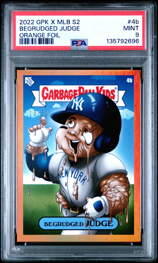 2022 Topps Garbage Pail Kids Gpk X Mlb Series 2 Alex Pardee Begrudged Judge #4b Orange Foil PSA 9