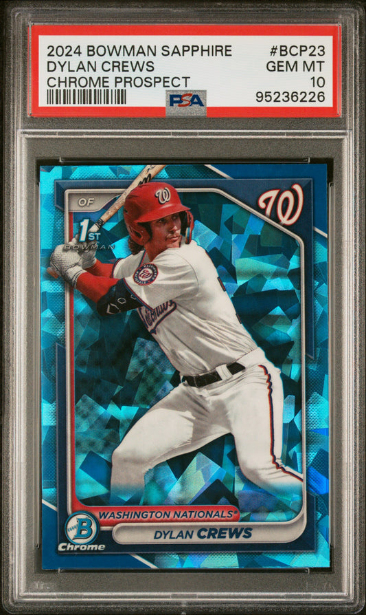 2024 Bowman Sapphire Edition Chrome Prospects Dylan Crews #BCP23 Chrome Prospect PSA 10