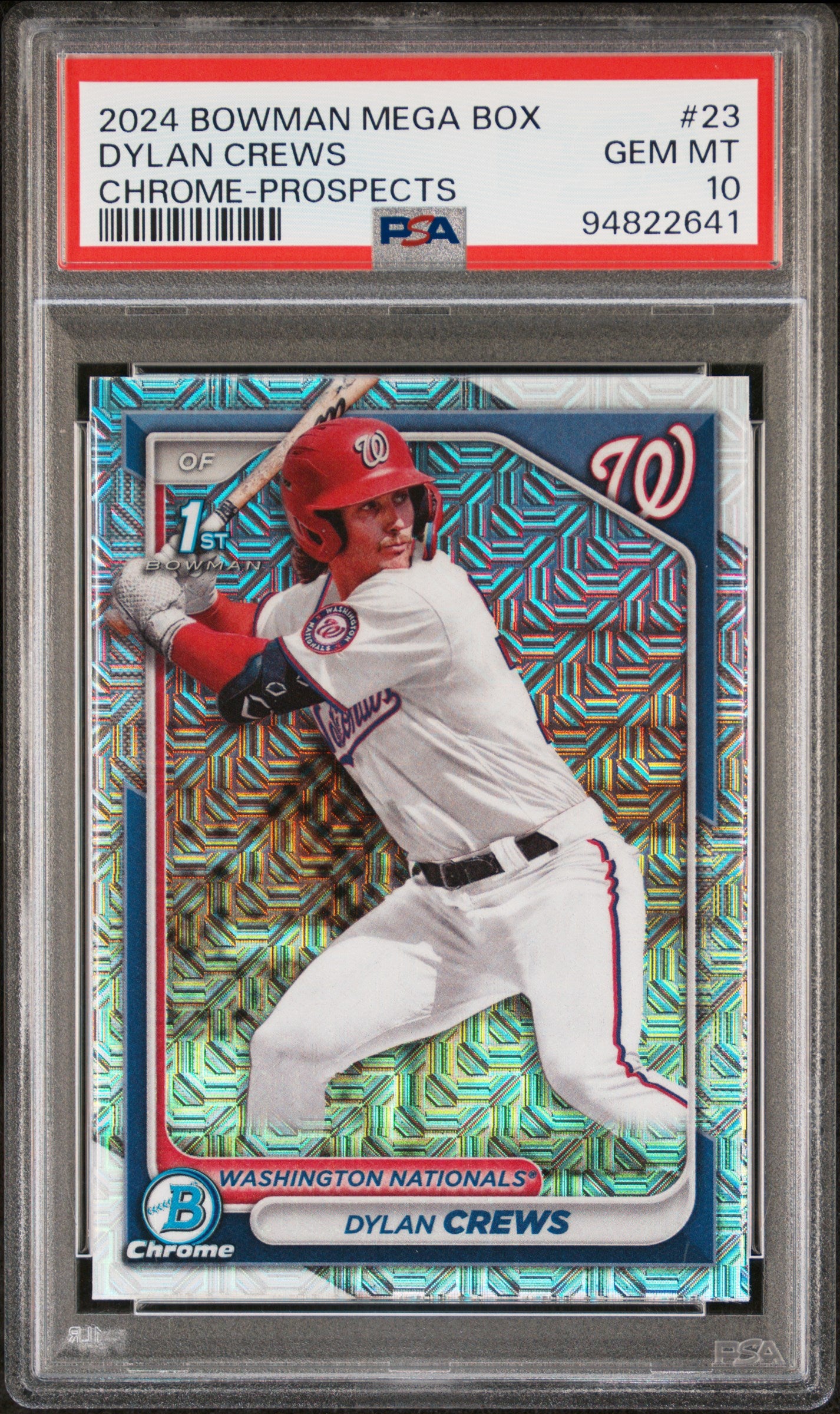 2024 Bowman Mega Box Chrome Prospects Dylan Crews #23 PSA 10