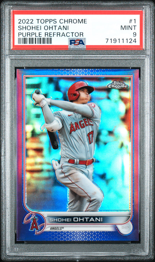 2022 Topps Chrome Shohei Ohtani #1 Purple Refractor PSA 9