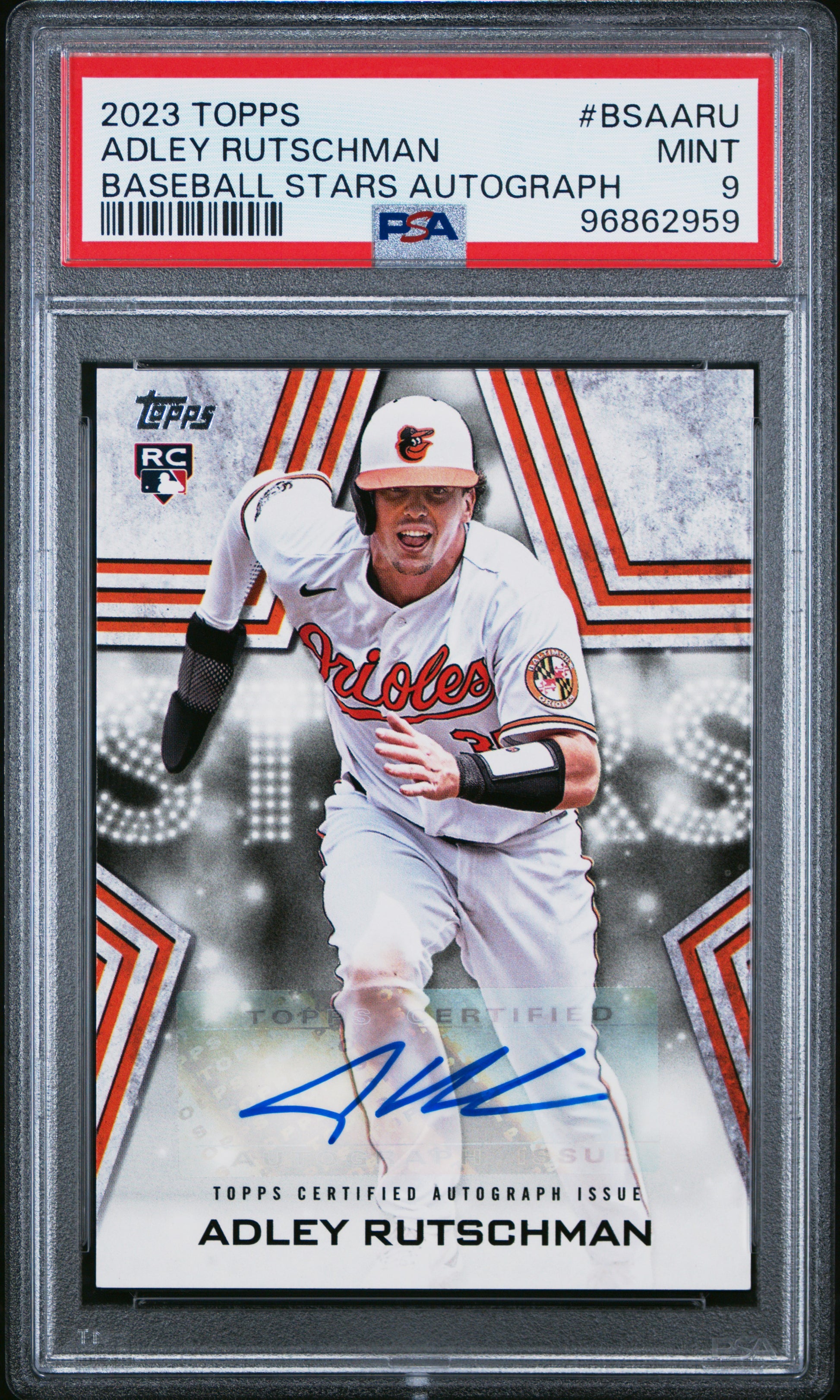 2023 Topps Baseball Stars Autographs Adley Rutschman #BSAARU Baseball Stars Autograph PSA 9