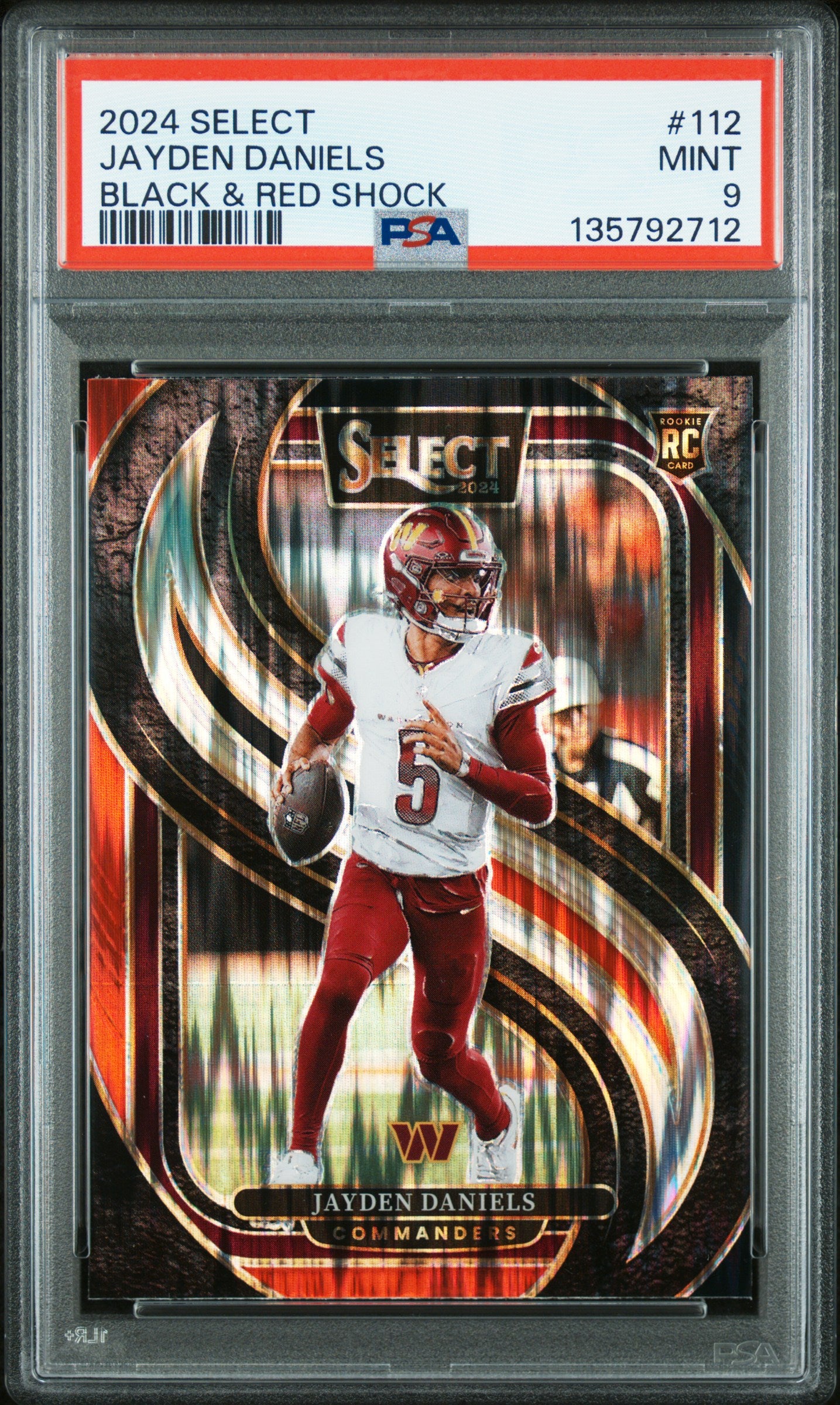 2024 Panini Select Jayden Daniels #112 Black & Red Shock PSA 9