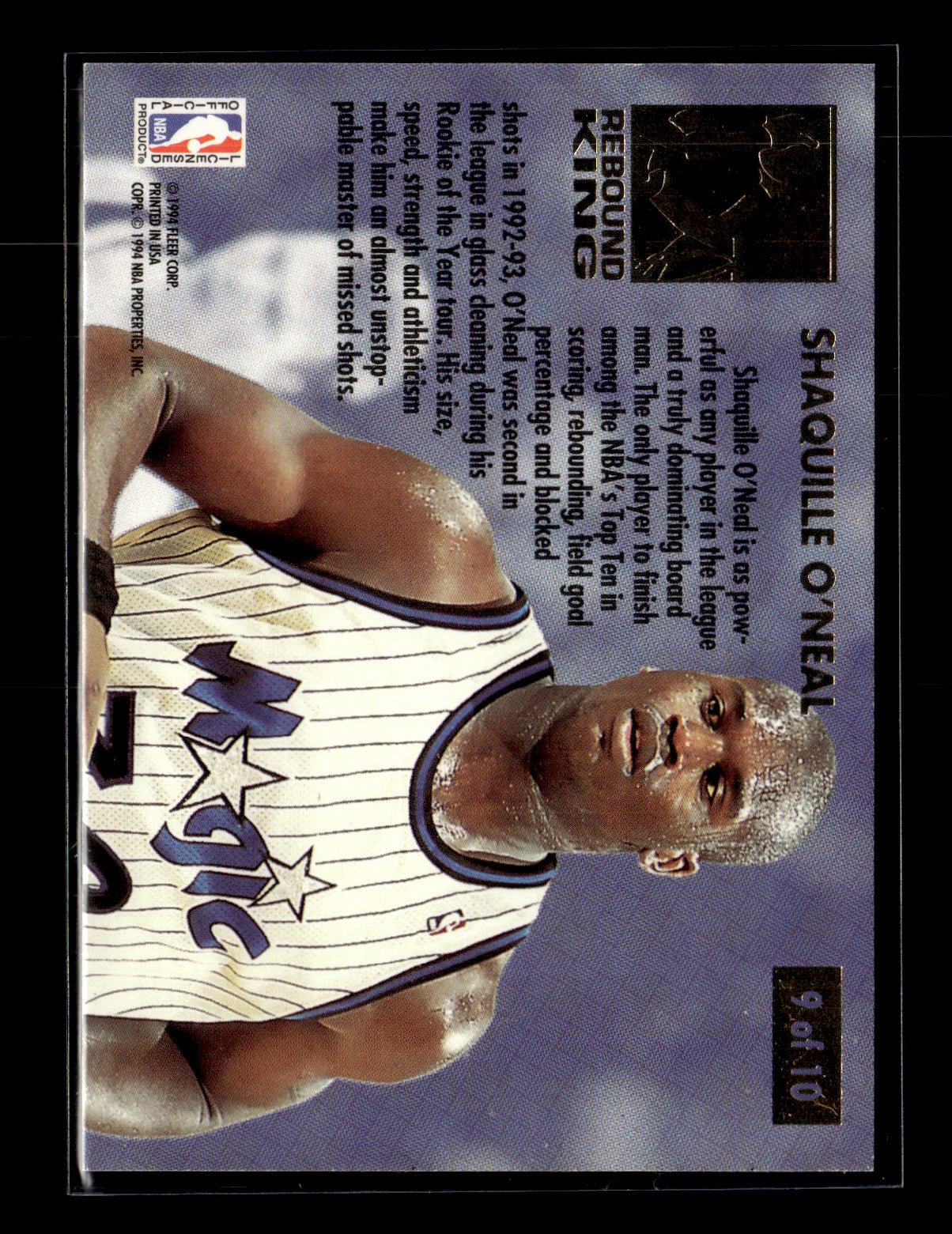 1993-94 Ultra Shaquille O'Neal #9 Rebound Kings Orlando Magic
