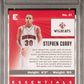 2022 Panini Chronicles Draft Picks Essentials Stephen Curry #21 Essentials-Red PSA 8 Davidson Wildcats