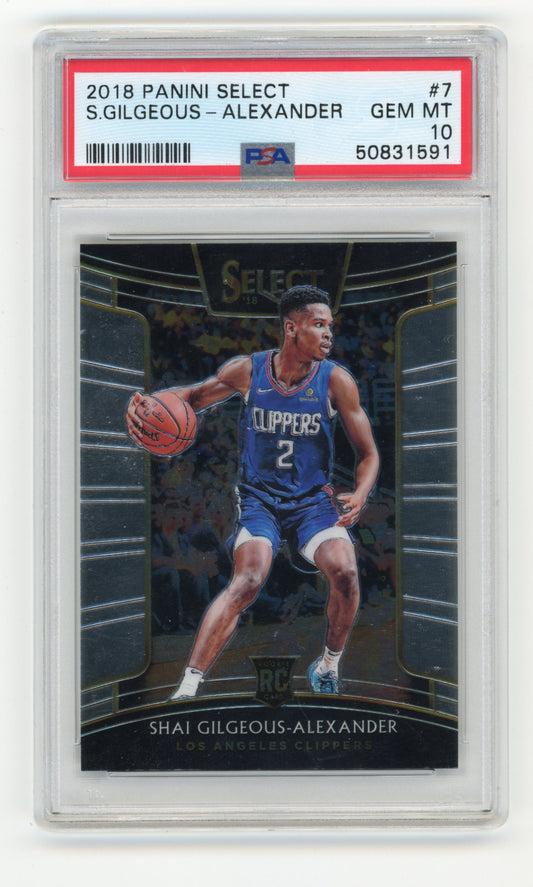 2018 Panini Select S.Gilgeous-Alexander #7 PSA 10 Los Angeles Clippers