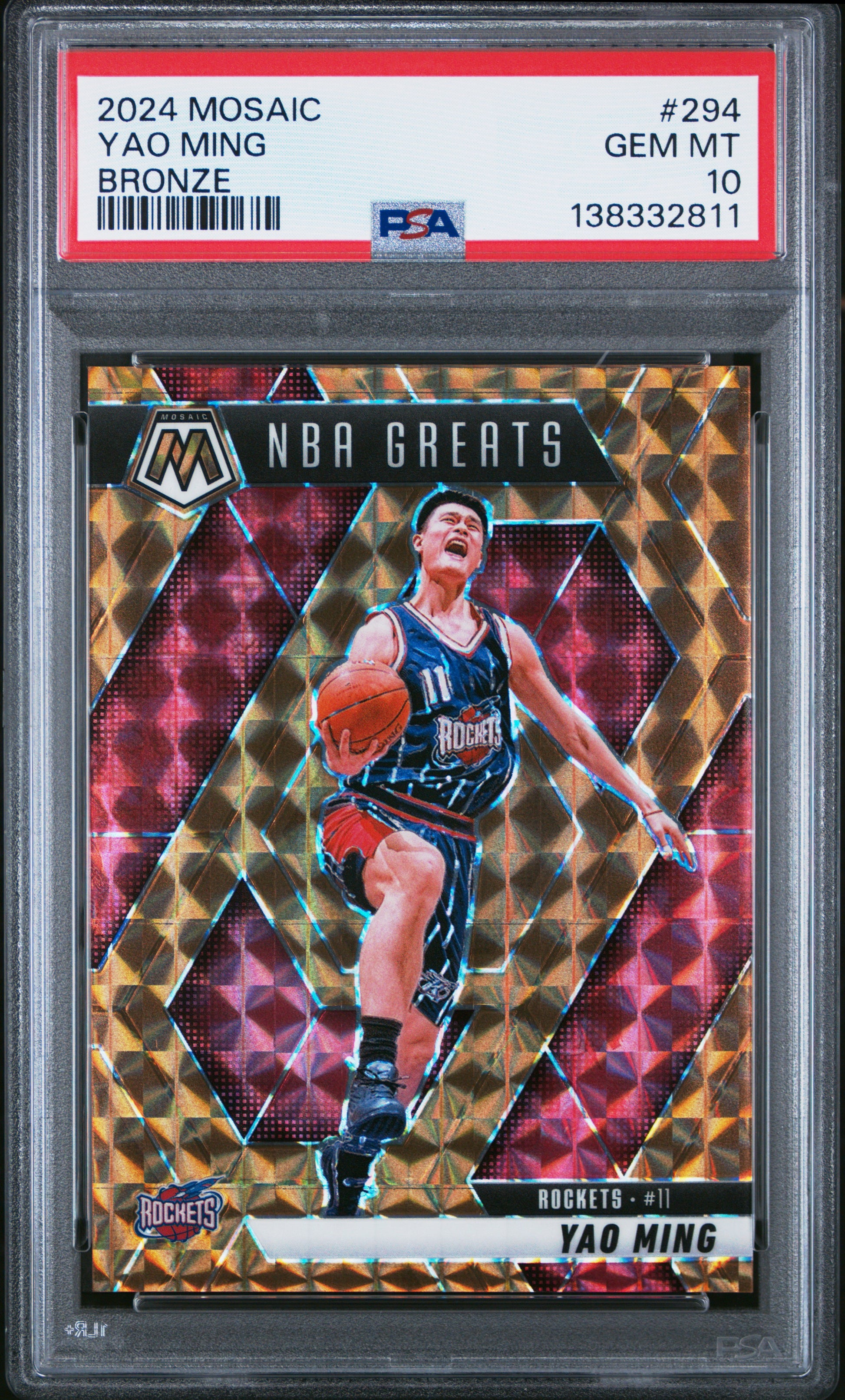 2024 Panini Mosaic Yao Ming #294 Bronze PSA 10 Houston Rockets