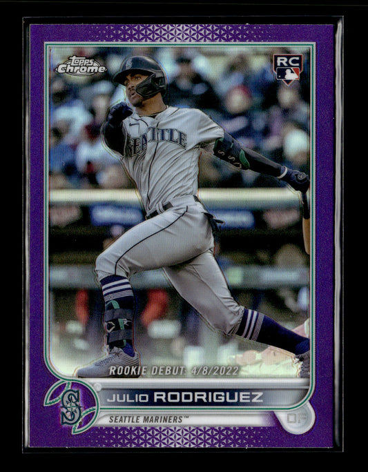 2022 Topps Chrome Update Julio Rodriguez #USC165 Purple Refractor Seattle Mariners