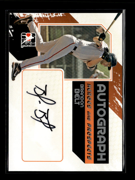 2011 In The Game Heroes & Prospects - Full Body Autographs Silver Brandon Belt #A-BB San Francisco Giants