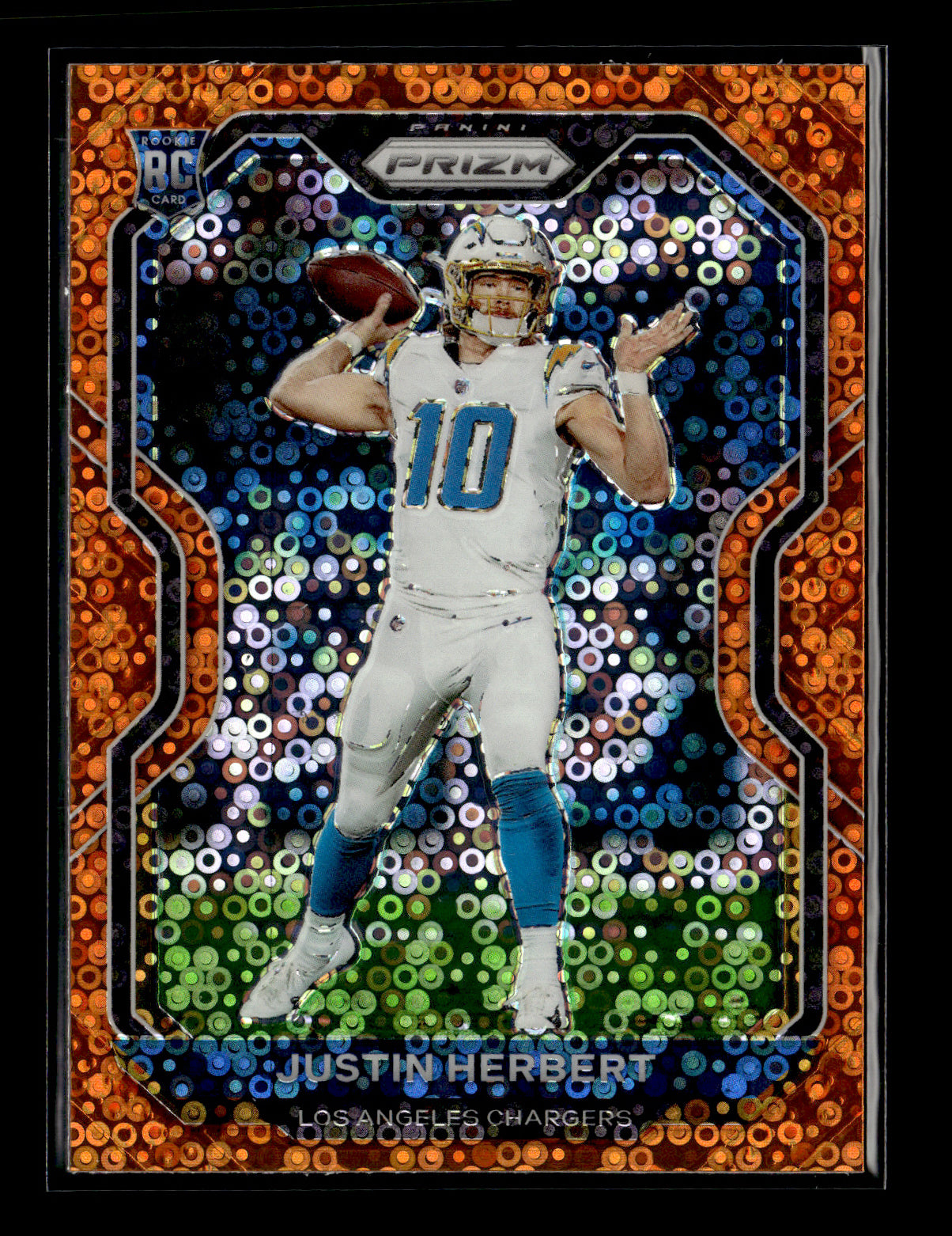 2020 Panini Prizm Justin Herbert #325 Prizm Disco Los Angeles Chargers