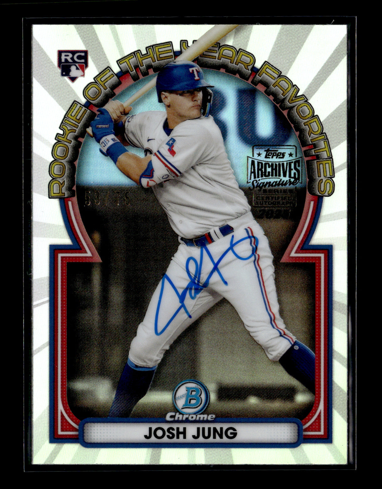 2023 Bowman Josh Jung #ROYF-9 Rookie of the Year Favorites Texas Rangers