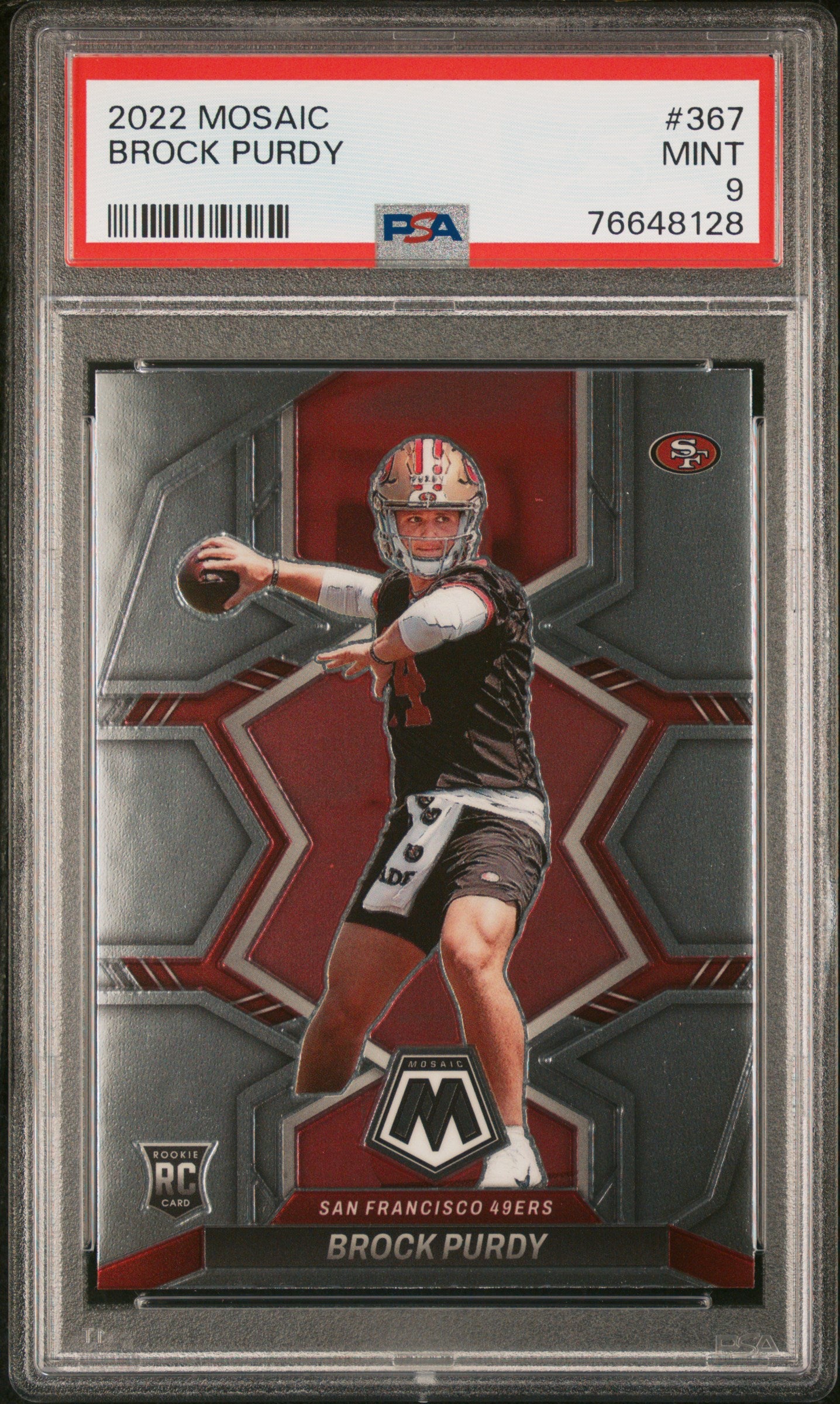 2022 Panini Mosaic Brock Purdy #367 PSA 9 San Fransico 49ers