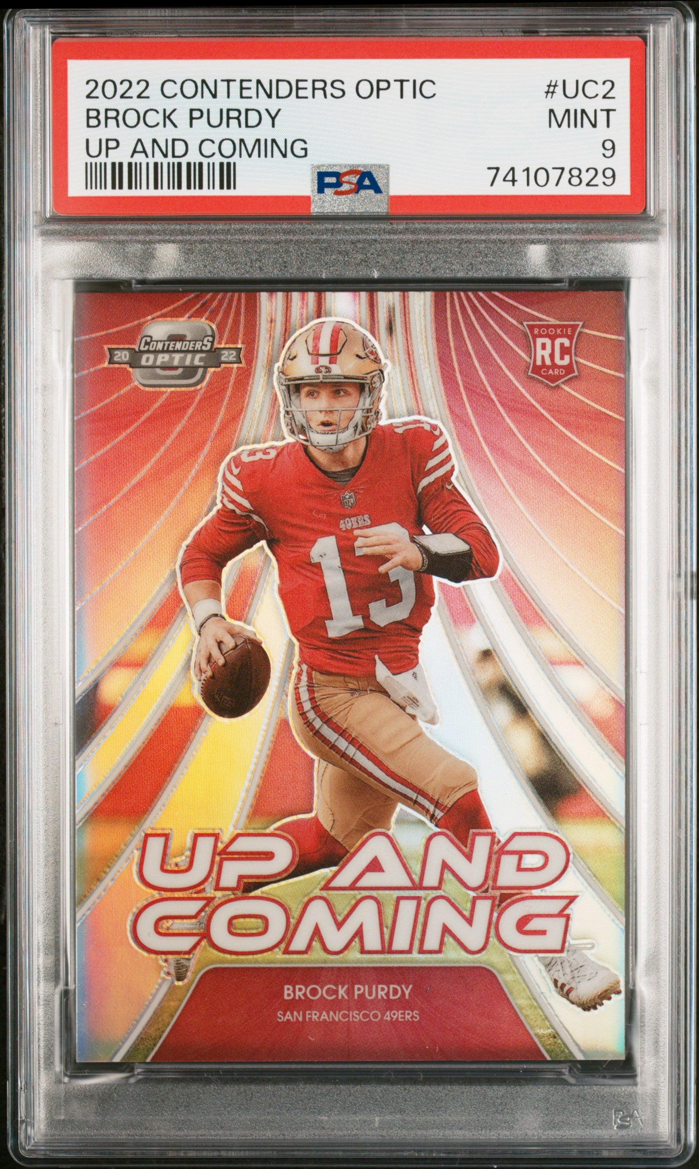 2022 Panini Contenders Optic Up And Coming Brock Purdy #UC2 Up And Coming PSA 9 San Fransico 49ers