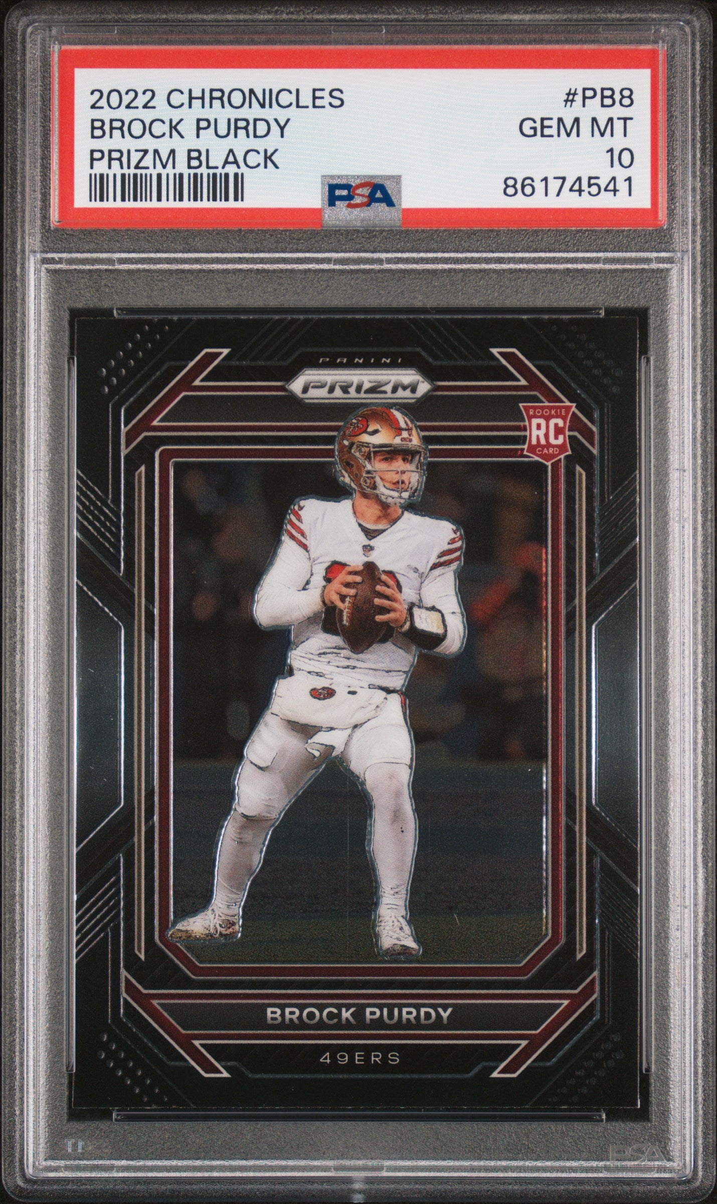 2022 Panini Chronicles Prizm Black Brock Purdy #PB8 PSA 10 San Fransico 49ers