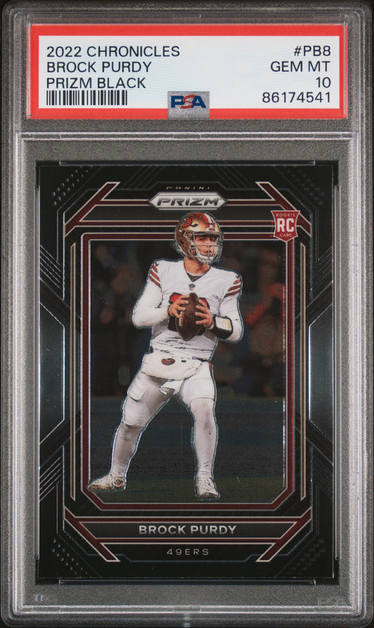 2022 Panini Chronicles Prizm Black Brock Purdy #PB8 PSA 10 San Fransico 49ers