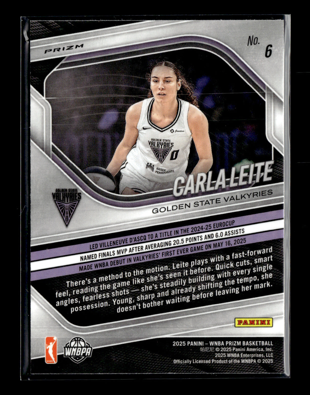 2025 Panini Prizm WNBA Carla Leite #6 Ice Prizms Golden State Valkyries