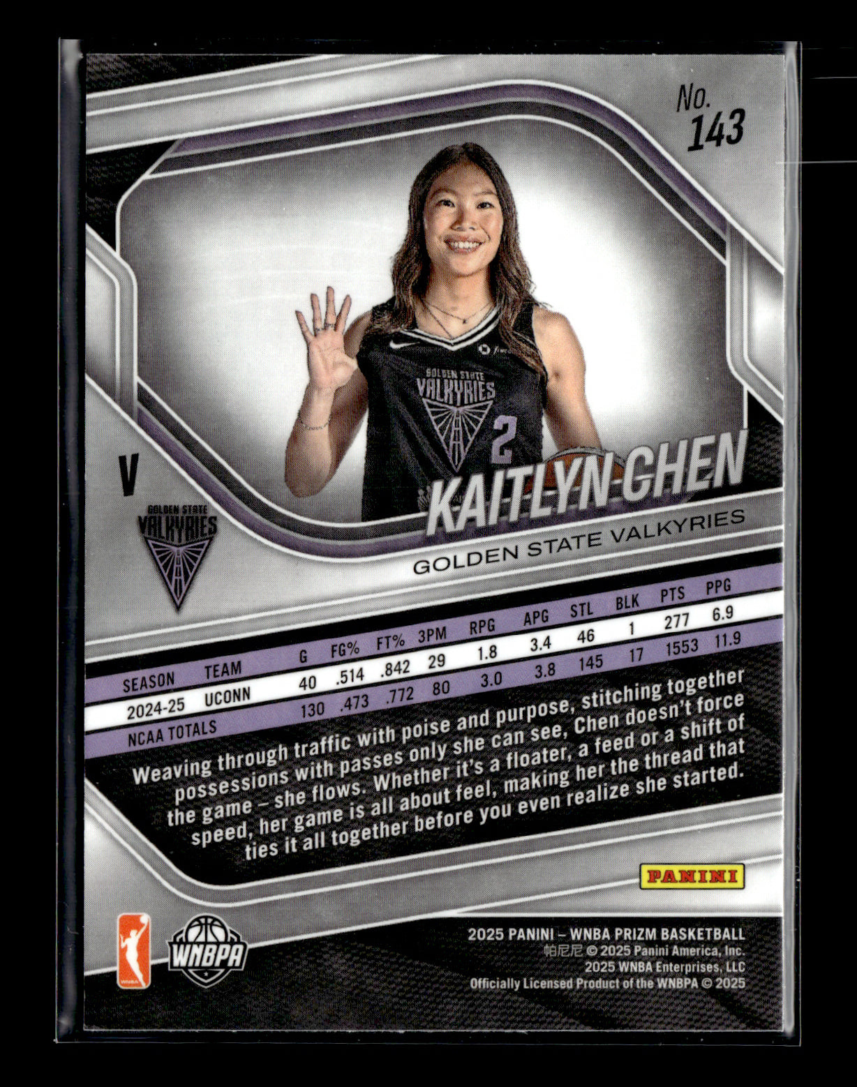 2025 Panini Prizm WNBA Kaitlyn Chen #143 Golden State Valkyries