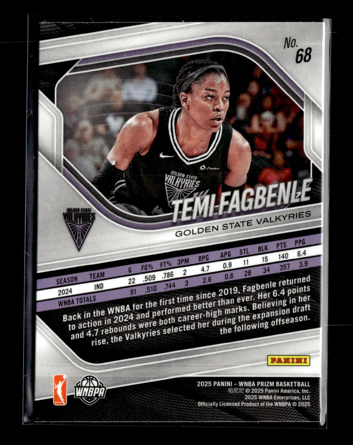 2025 Panini Prizm WNBA Temi Fagbenle #68 Golden State Valkyries