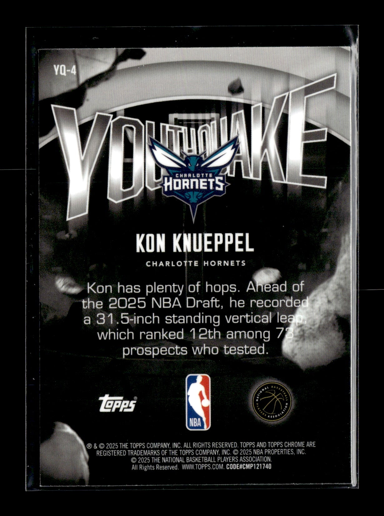 2025-26 Topps Chrome Kon Knueppel #YQ-4 Youthquake Charlotte Hornets